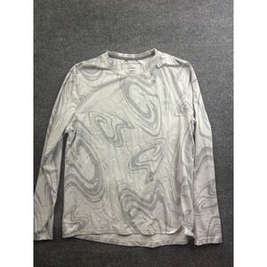 Blackstrap Aspect Shirt Mens Large White Grey Marble Swirl Long Sleeve Active